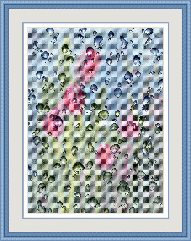 雨十字绣图案数字下载 - 手工艺教程/工具书 - 其他材质 