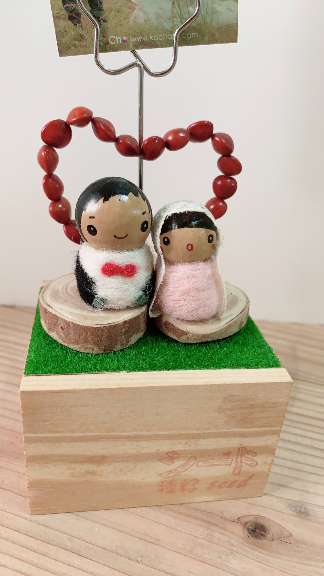 我爱你  婚礼种子精灵 木质音乐盒 - 其他 - 木头 卡其色