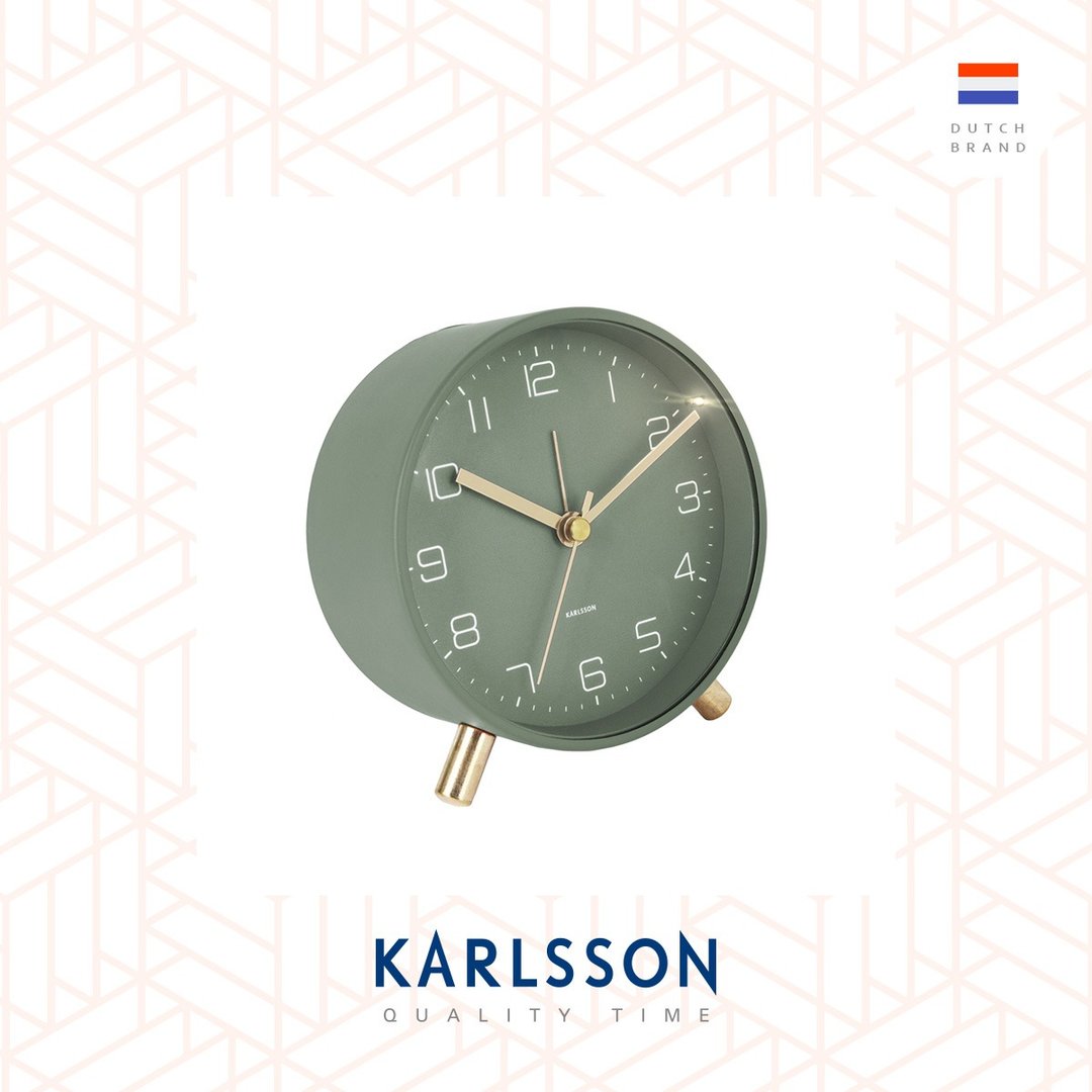 荷兰Karlsson, Alarm clock Lofty matt green (带小夜灯功能) - 时钟/闹钟 - 其他金属 绿色