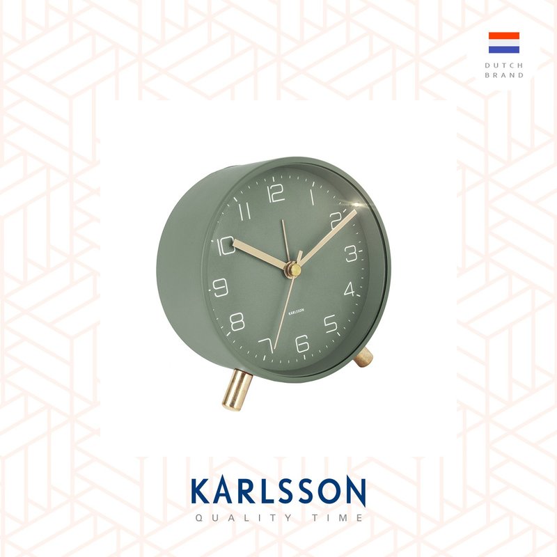 荷兰Karlsson, Alarm clock Lofty matt green (带小夜灯功能) - 时钟/闹钟 - 其他金属 绿色