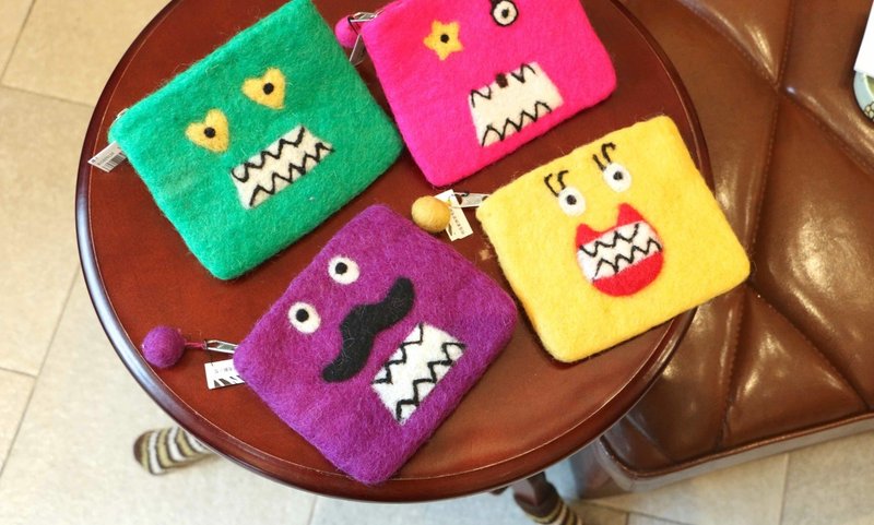 搞怪家族羊毛毡小包 BJ1609124 - 摆饰 - 羊毛 