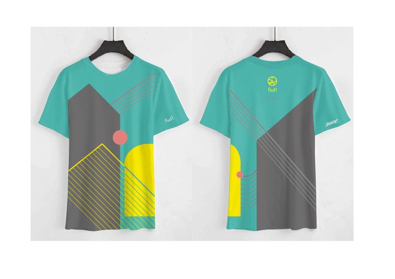 山脉几何机能T-Shirt—男 - 男装上衣/T 恤 - 聚酯纤维 黄色