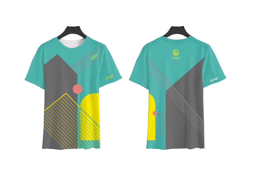 山脉几何机能T-Shirt—男 - 男装上衣/T 恤 - 聚酯纤维 黄色