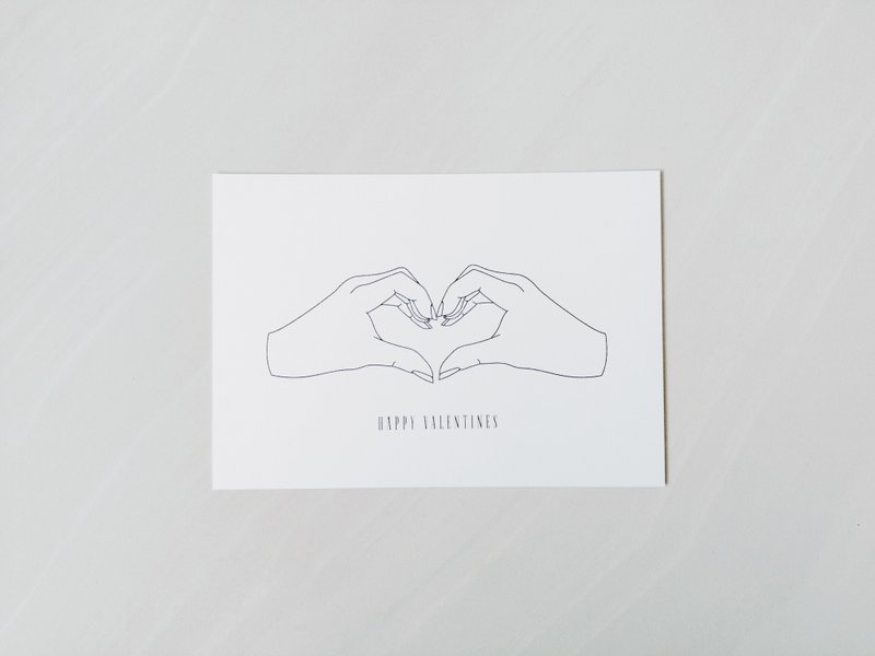 爱心手势 情人节明信片 - 卡片/明信片 - 纸 白色