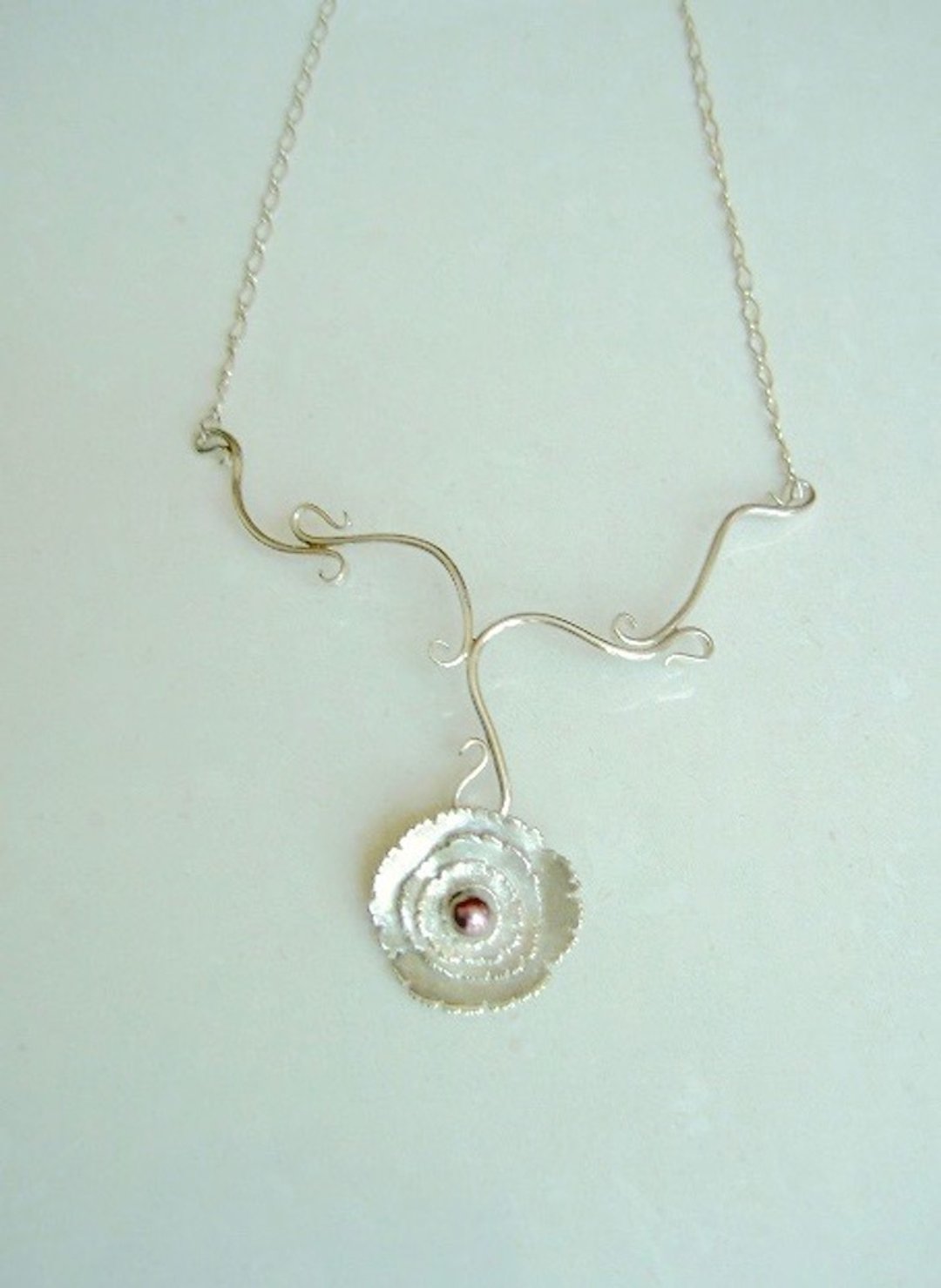 Flower necklace - 项链 - 其他金属 银色