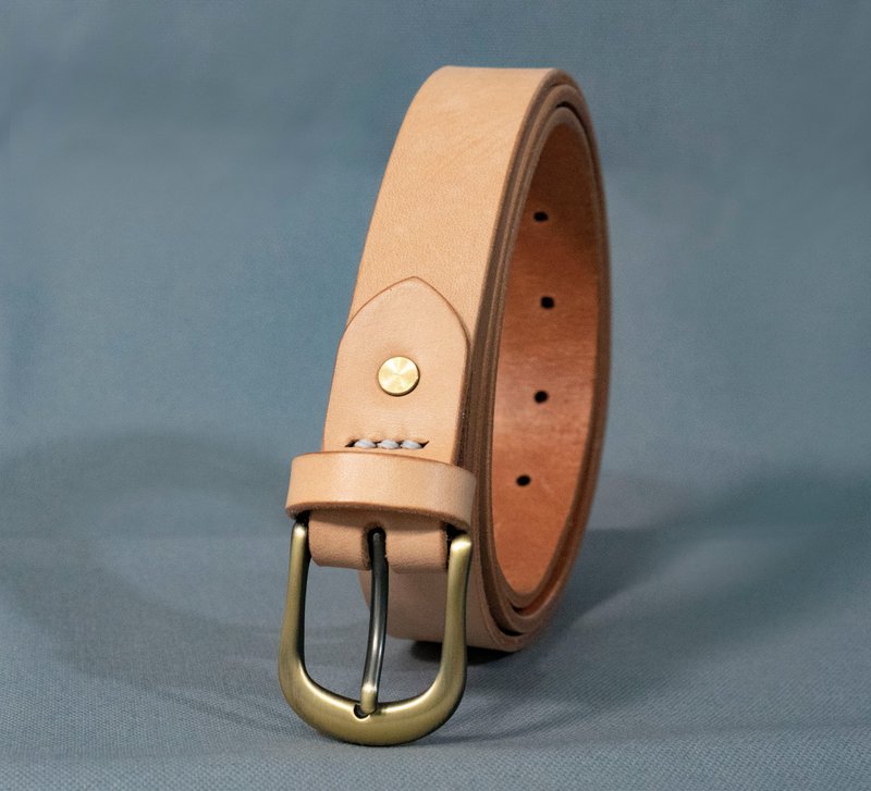 意大利植鞣牛革 男士皮带 缺皮CHAPI 送爸爸 送男友 礼物 送女友 - 皮带/腰带 - 真皮 卡其色