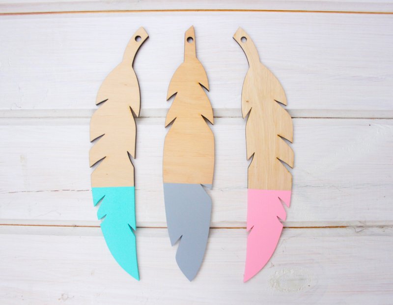 Wooden feathers, feathers on teepee, feathers, feathers on tipi - 玩具/玩偶 - 木头 