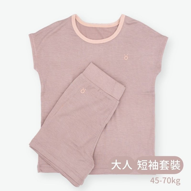 minihope轻柔感短袖套装(大人)-藕色 - 居家服/睡衣 - 棉．麻 紫色