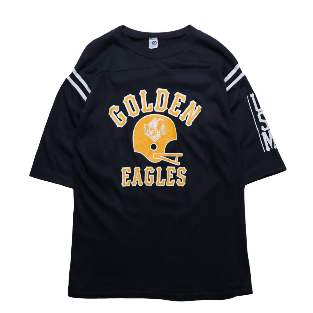 美国制 70-80s Golden Eagles 美式足球T-Shirt - 男装上衣/T 恤 - 棉 黑色