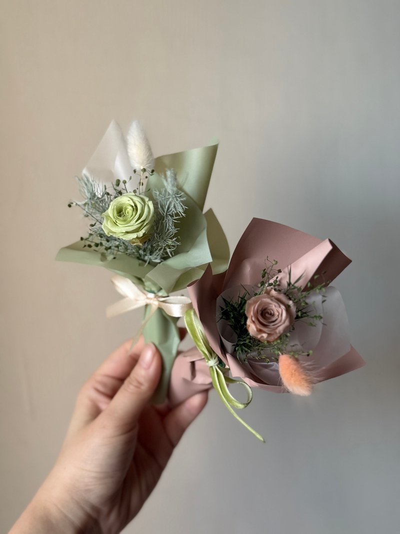 迷你永生花束 mini bouquet 粉色系/绿色系/肤色/粉色/蓝色 - 干燥花/捧花 - 植物．花 多色