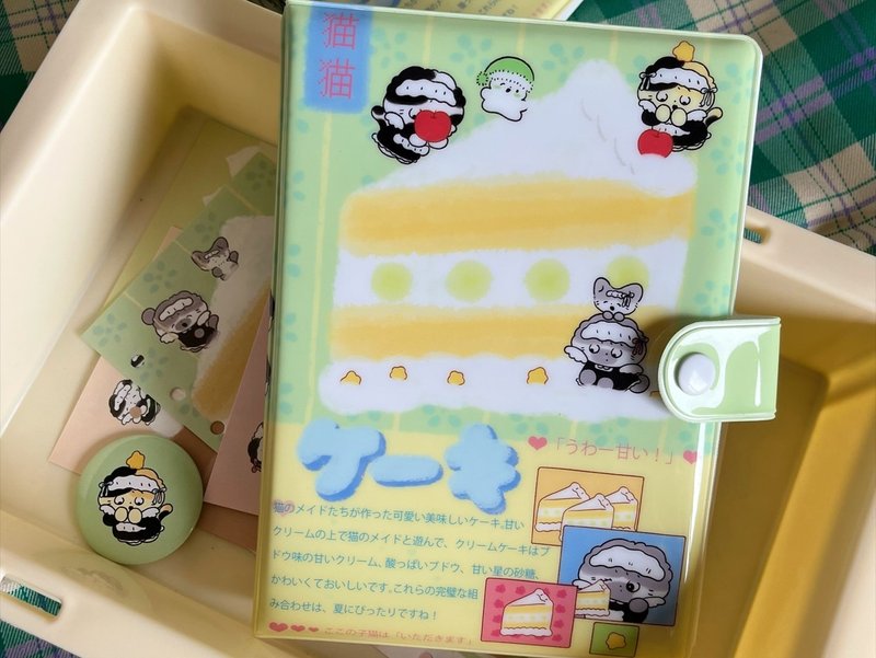【ケーキ】猫猫活页本 a6可替换彩色内页手帐本收纳本 - 笔记本/手帐 - 纸 粉红色