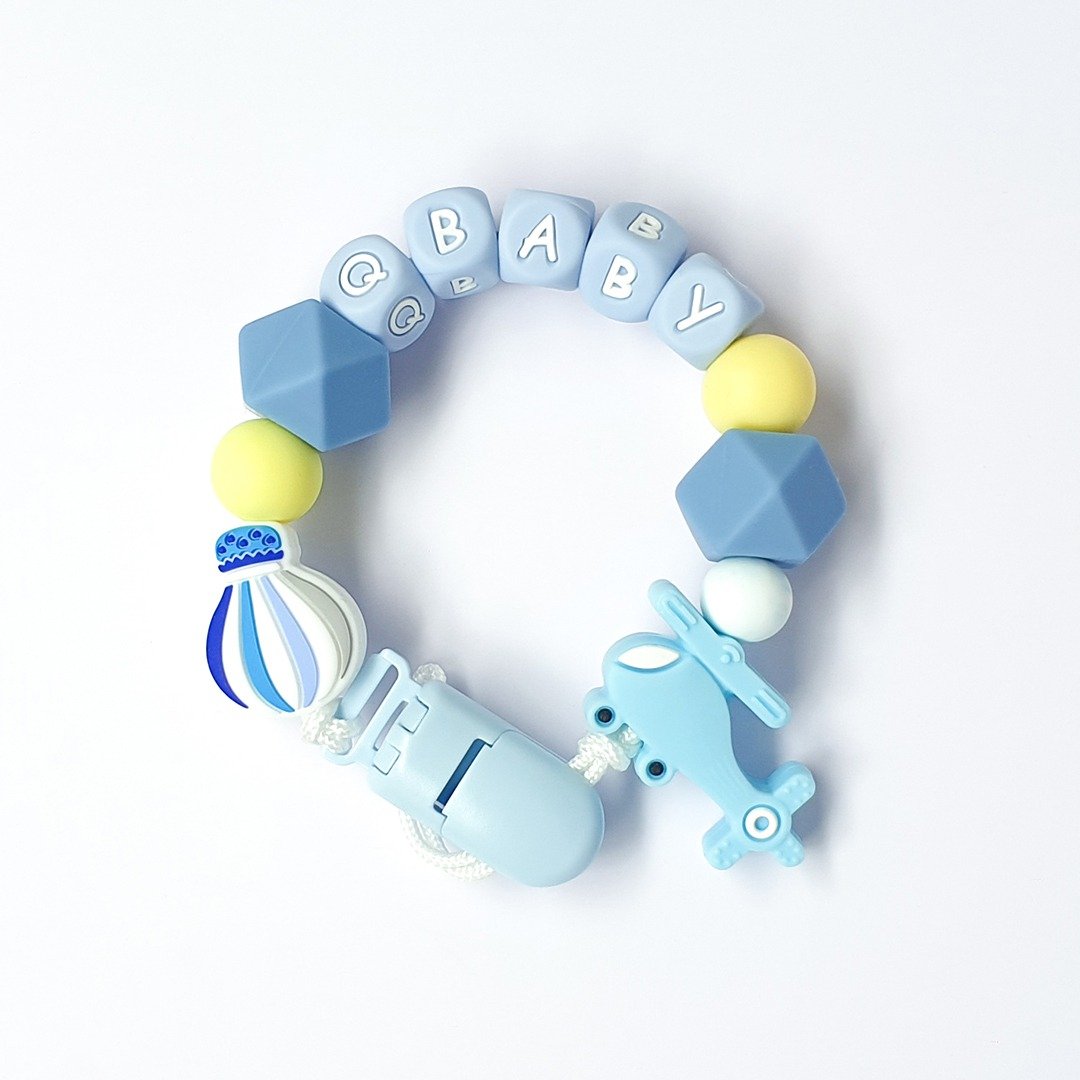 定制化 QBABY 热气球 直升机 奶嘴链 - 玩具/玩偶 - 其他材质 蓝色