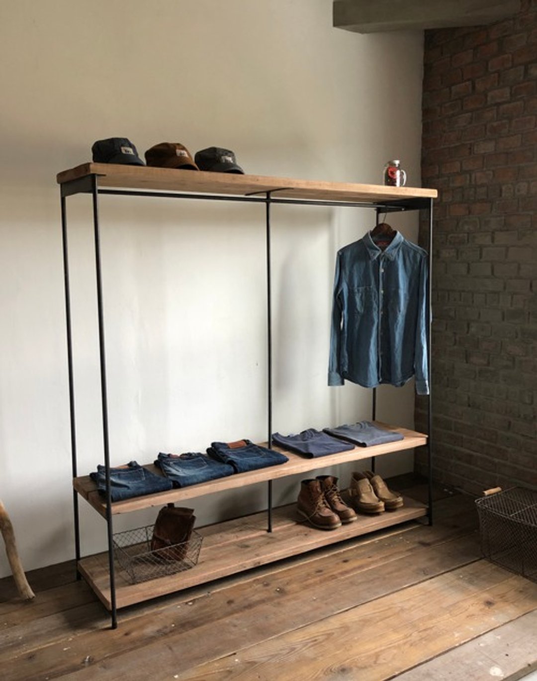 Limited quantity BBJ-155 hanger rack iron big hanger rack industrial old materials display rack large capacity storage - 其他 - 木头 