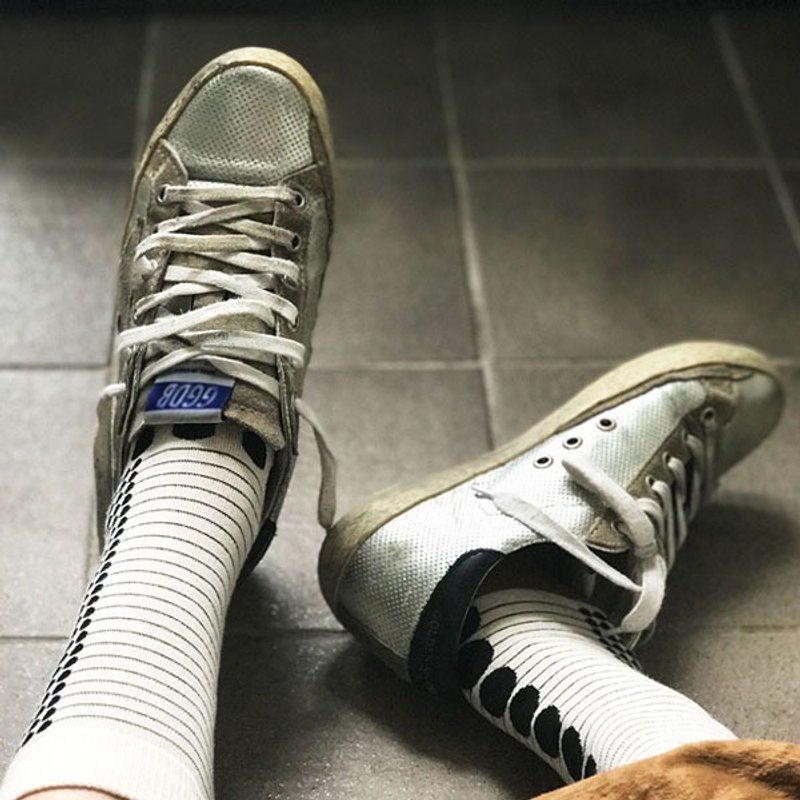 socks_camel dot / irregular / socks / dot / - 袜子 - 棉．麻 白色