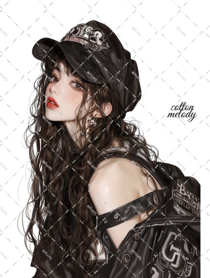 original sticker no.6430 人物贴纸 原创贴纸 人物贴纸 女孩贴纸 原创人物贴纸 - 贴纸 - 纸 
