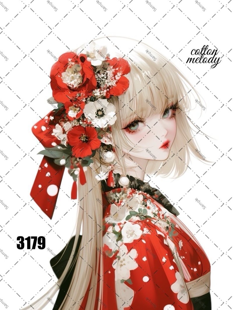 original sticker no.3179 人物贴纸 原创贴纸 原创人物贴纸 装饰贴纸 cotton melody - 贴纸 - 纸 