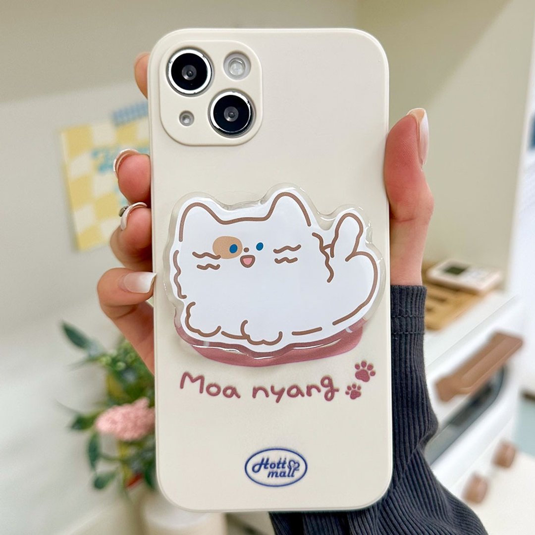 蓝眼猫iPhone 16/15/14/13/12/11/SE2手机壳tok套全软 - 手机壳/手机套 - 硅胶 咖啡色