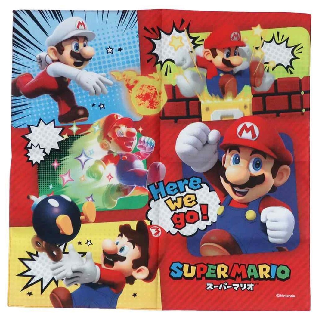 【任天堂】日本进口玛利欧动作冒险手帕/MARIO - 手帕/方巾 - 棉 多色