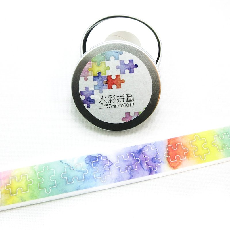 型拔完全切型-水彩拼图二代-纸胶带 - 纸胶带 - 纸 多色