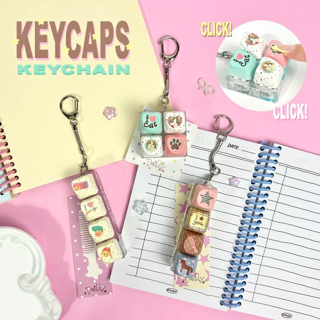 DADDY | Daddy Keycaps Keychain 超可爱键帽钥匙圈 - 吊饰 - 其他材质 