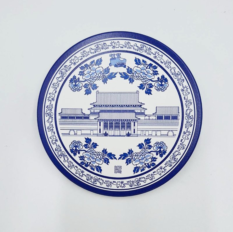 史博限定 - 酷兽青花吸水杯垫 - 杯垫 - 陶 白色