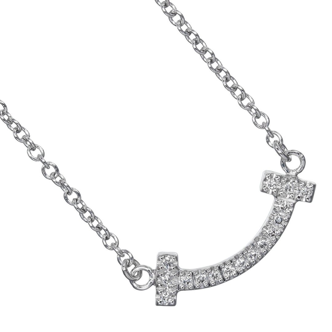 [日本直送] Tiffany & Co. T Smile 迷你项链 K18WG白金约2.32克 [二手] A级 - 项链 - 贵金属 银色