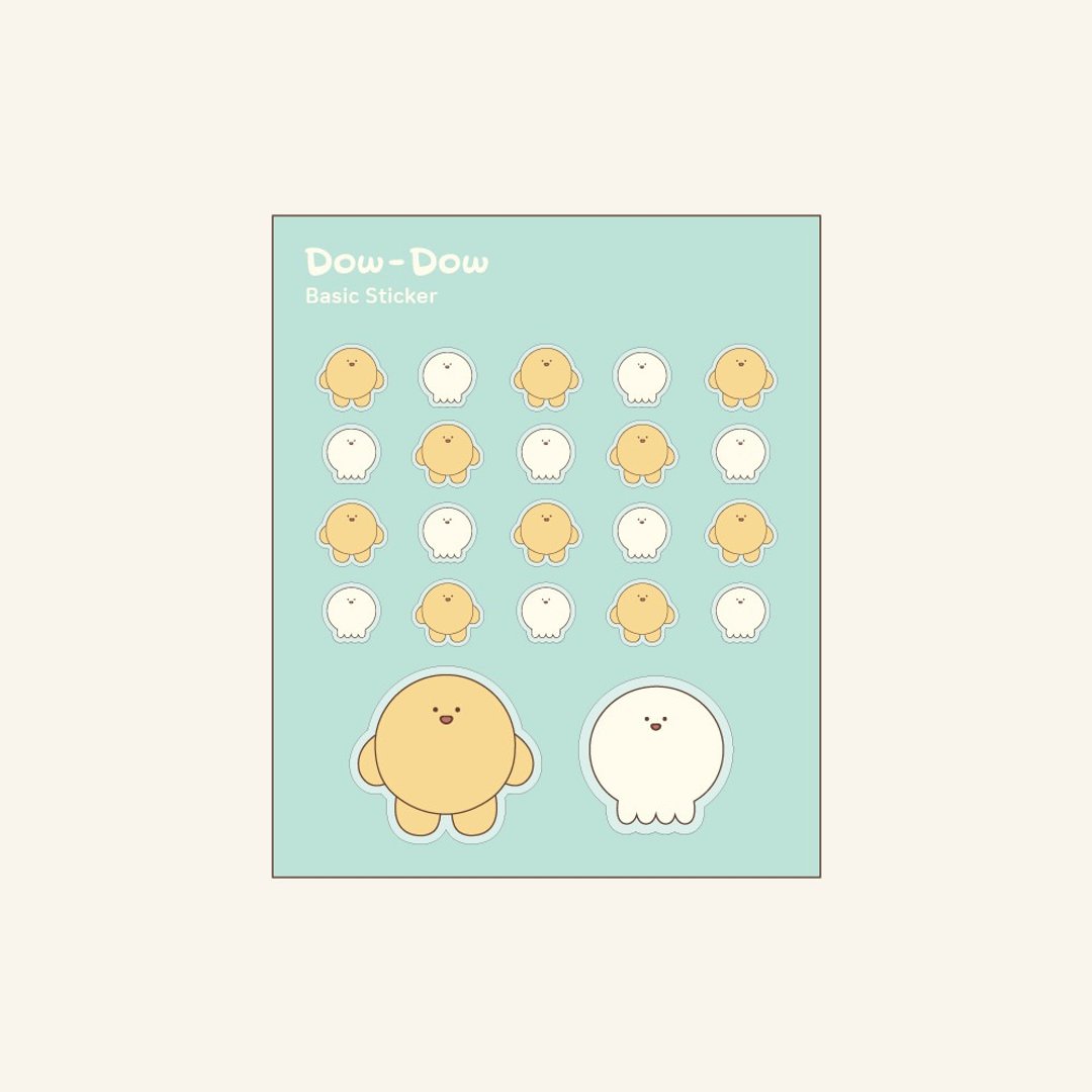 【韩国人气文创】DOW MOW 透明贴纸 - 贴纸 - 塑料 橘色