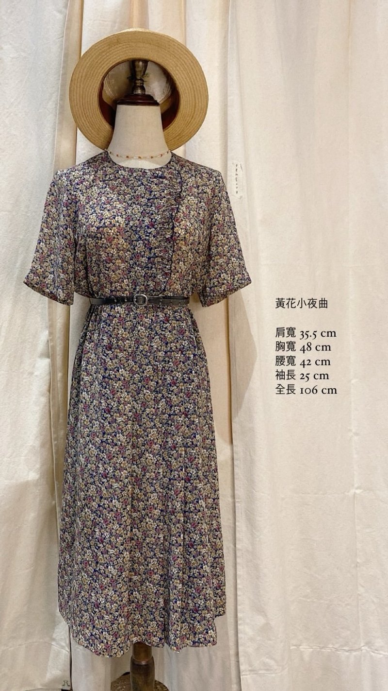 黄花小夜曲古着短袖洋装 - 洋装/连衣裙 - 聚酯纤维 多色