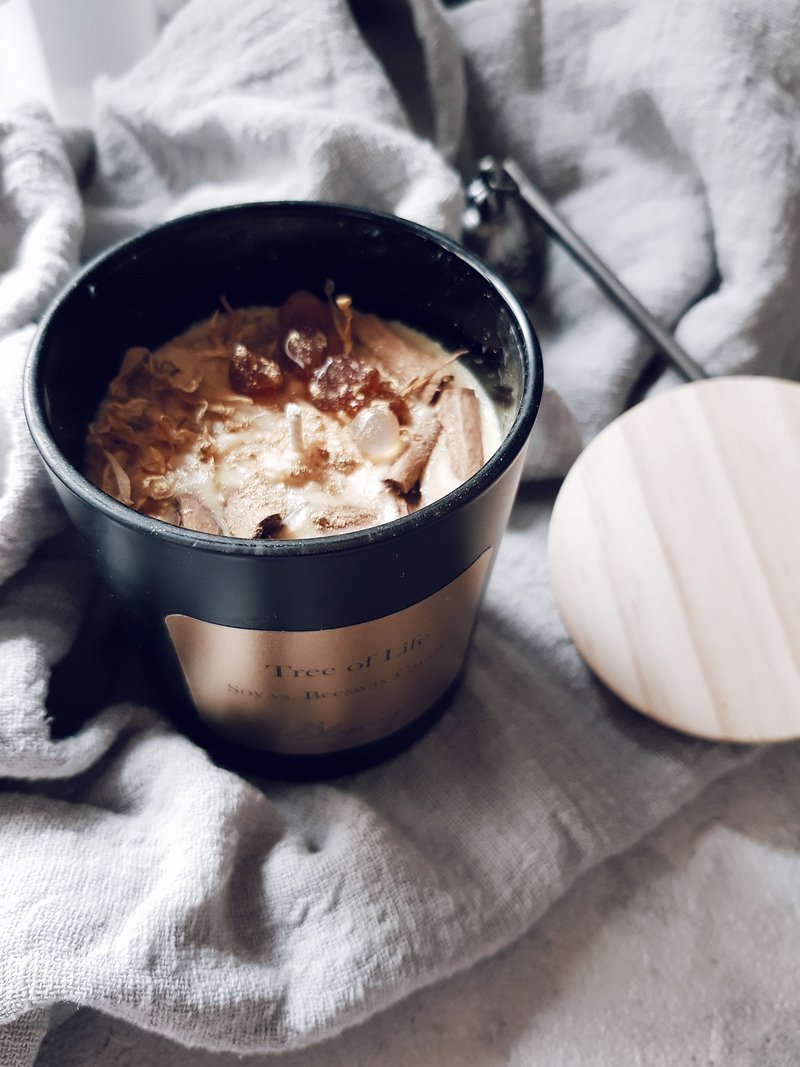 脉轮冥想流沙水晶蜡烛-红玛瑙 - 蜡烛/烛台 - 蜡 橘色