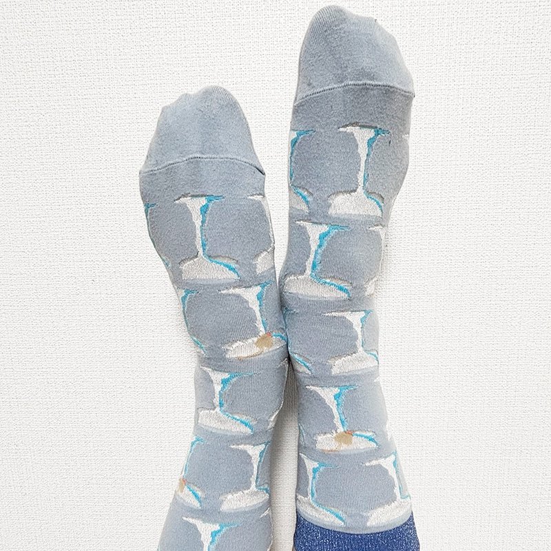 verre socks / 袜款 - 袜子 - 棉．麻 蓝色