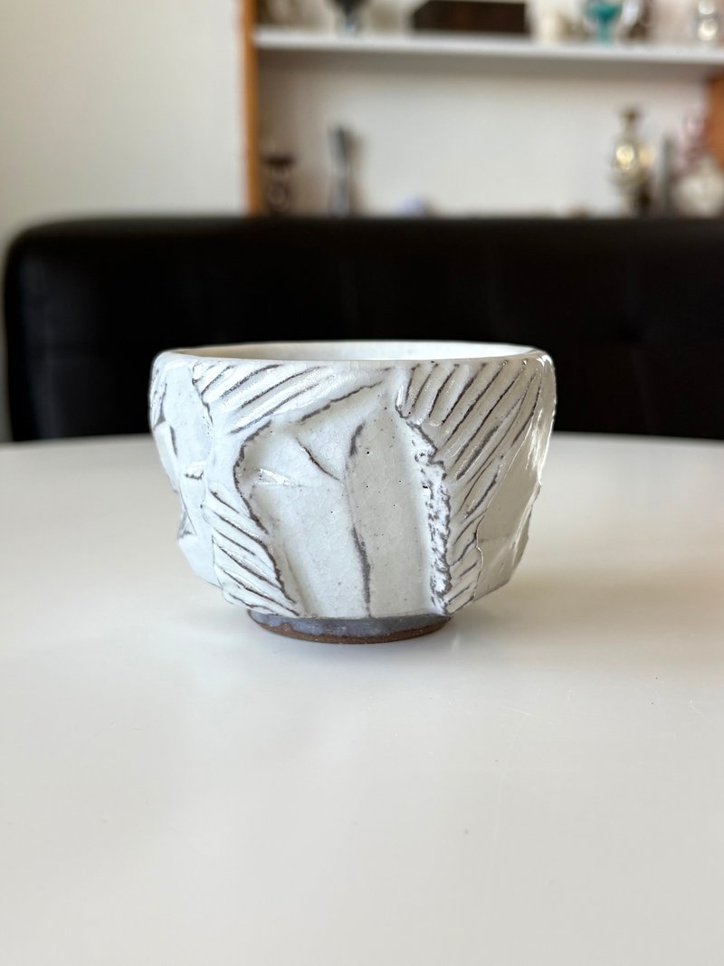 纯粹制陶 - 线条粉引切削杯 - 茶具/茶杯 - 陶 