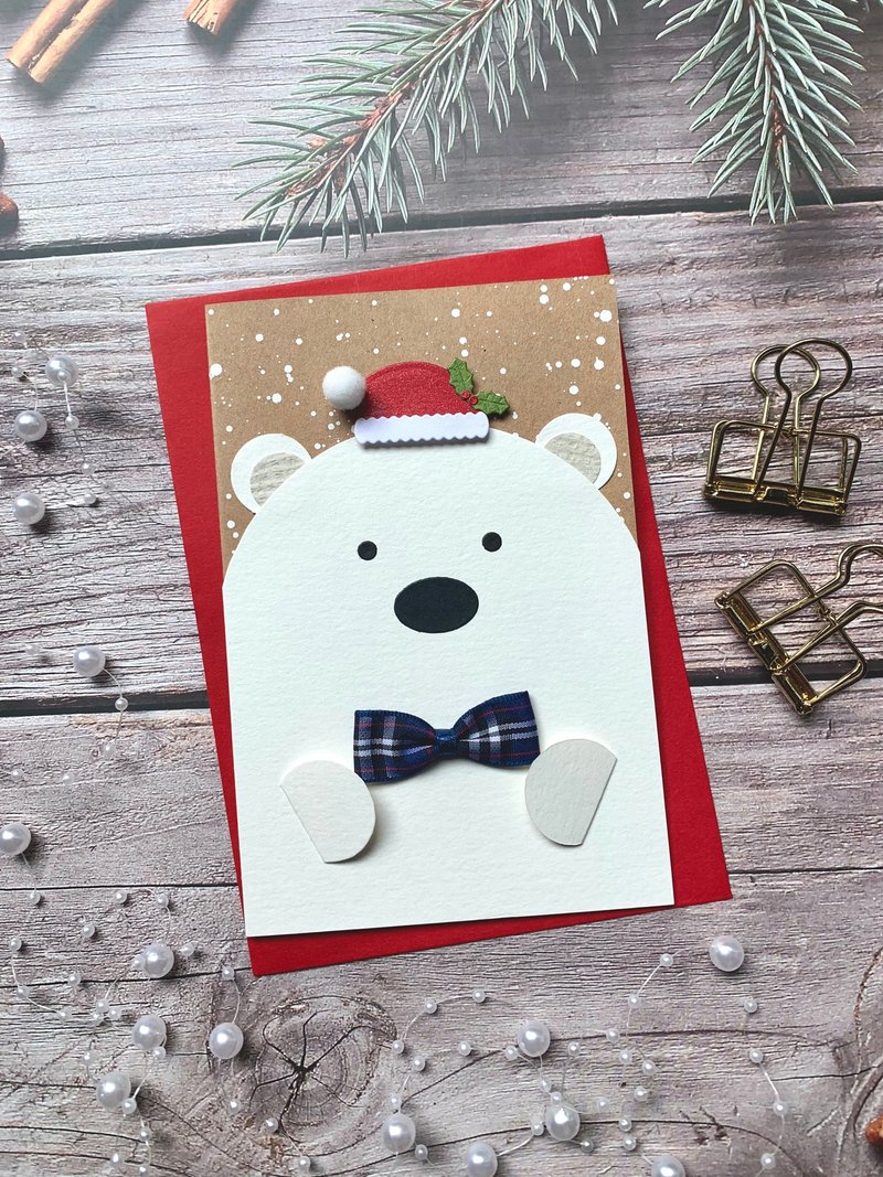 圣诞卡片/北极熊卡片Christmas Card_萌呆北极熊 - 卡片/明信片 - 纸 白色