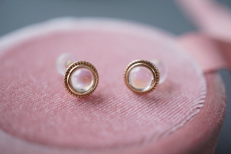 斯里兰卡。月光石。耳环。生命灵数5/8/9 - 耳环/耳夹 - 宝石 