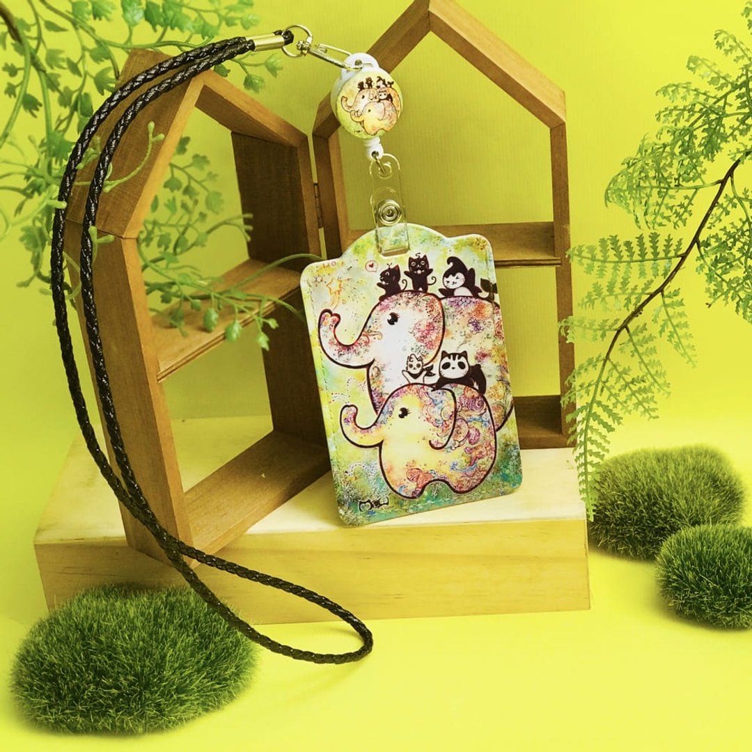 挂绳卡套 | 悠游卡套 | 识别证套 | 学生证 - 大象开花 - 证件套/卡套 - 人造皮革 绿色