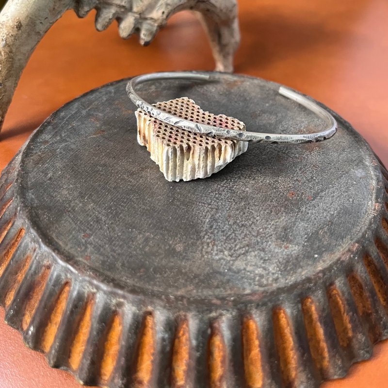 纯银纹路手环 - 手链/手环 - 纯银 银色