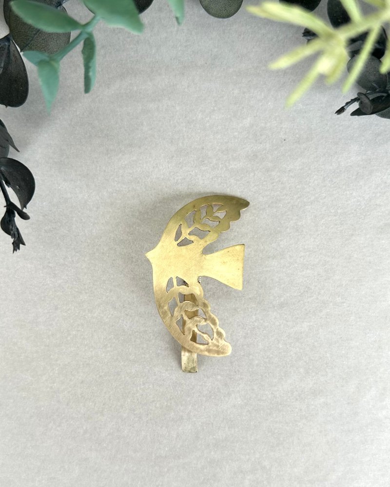 初夏新绿之鸟 发圈钩饰 - 发饰 - 铜/黄铜 金色