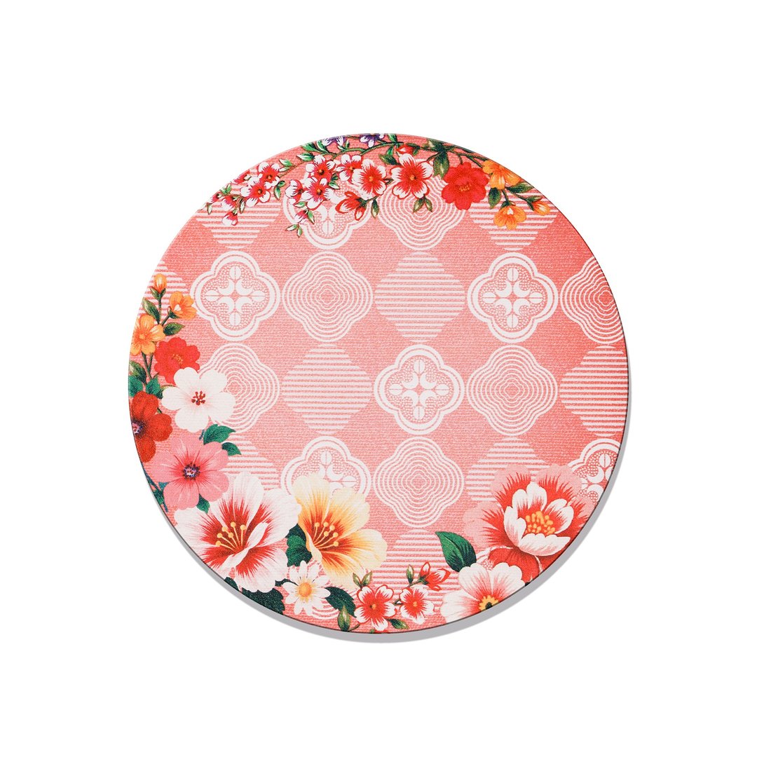 老屋颜 – 台湾花布杯垫 – 花布海棠 - 杯垫 - 陶 