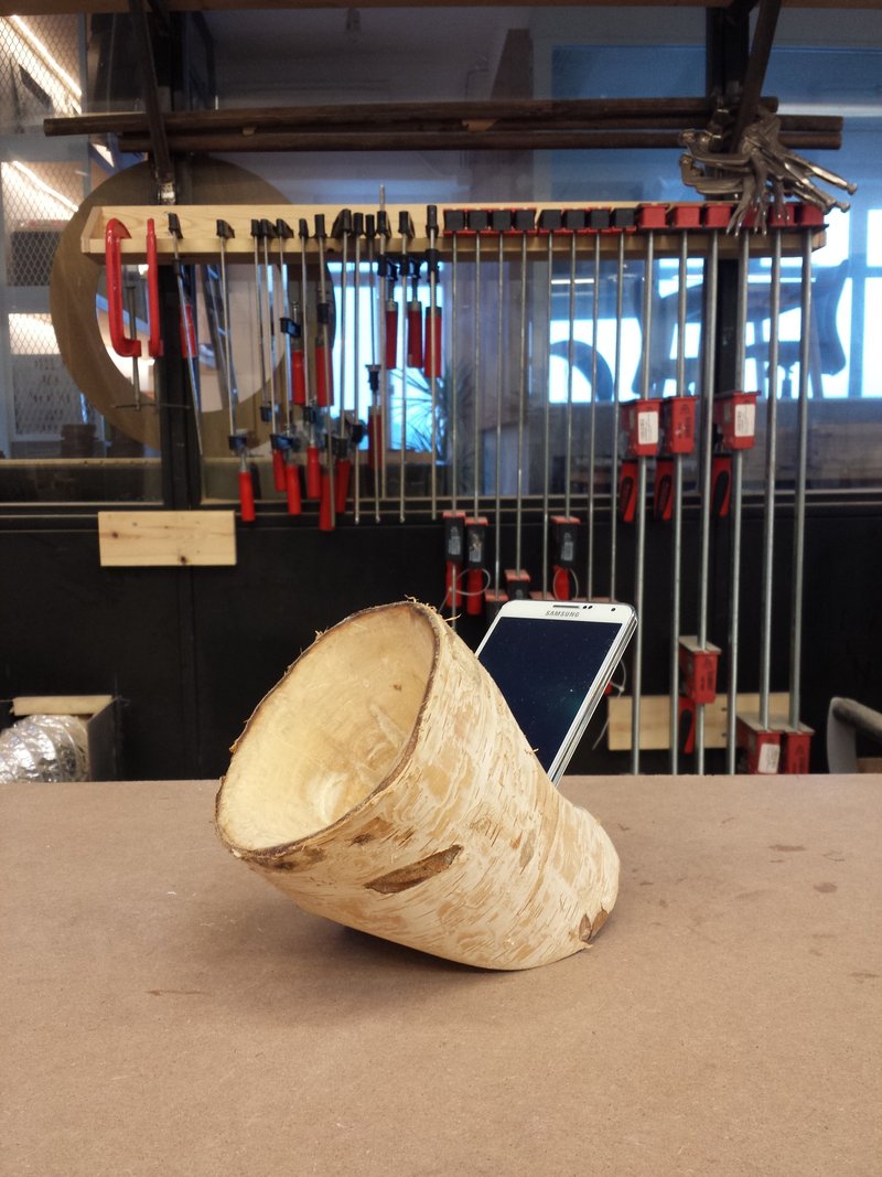 可摇动白桦木电话免提座 - 木工/竹艺/纸艺 - 木头 橘色