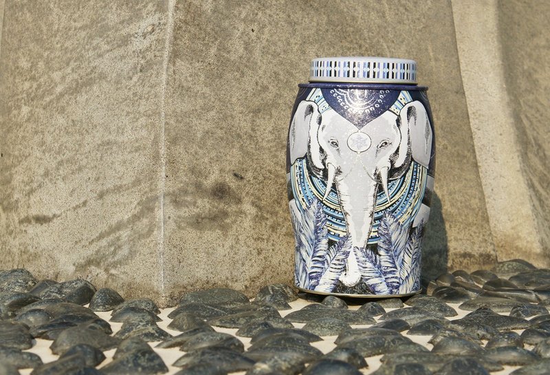 【圣诞礼物│交换礼物】Williamson Tea威廉森茶--马赛冬季大象茶罐(内含伯爵茶/20个原叶三角立体茶包) - 茶 - 其他金属 蓝色