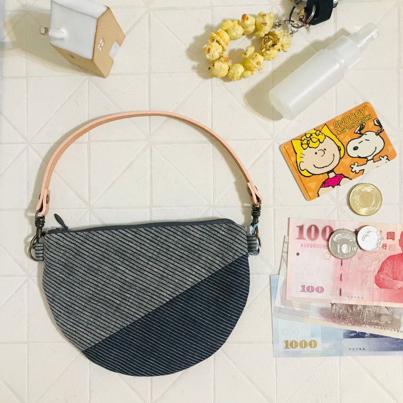 日本近江亚麻织布  手拿小D包   060422B - 手提包/手提袋 - 棉．麻 黑色