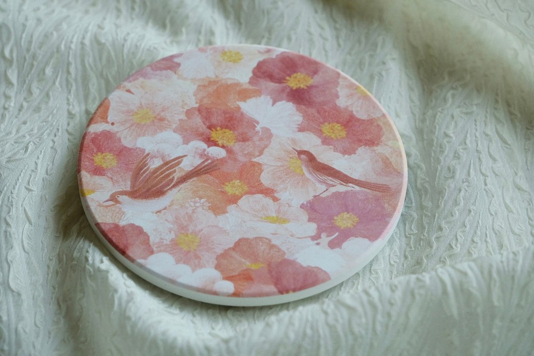 陶瓷杯垫 - 绽放的花朵 - 其他 - 陶 