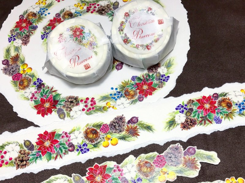 [纸胶带]~墨水染画~<<~圣诞菓果~>> - 纸胶带 - 纸 多色