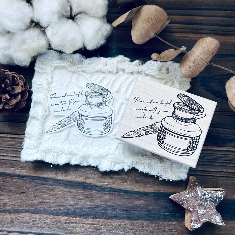 no.188 手写的温度 - 墨水瓶 枫木印章 - 印章/印台 - 木头 