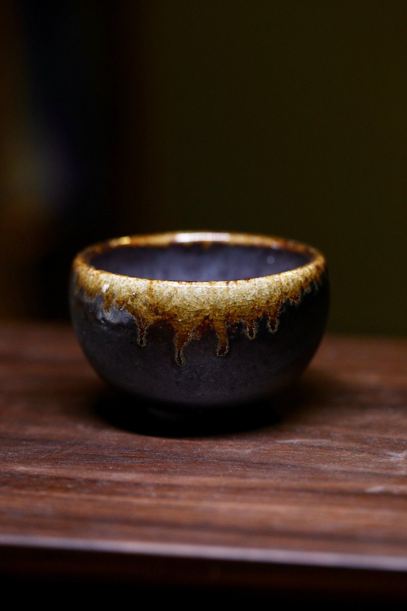 【 柴烧 】琥珀黄流釉 小杯 茶杯 酒杯 品茗杯 - 茶具/茶杯 - 陶 咖啡色
