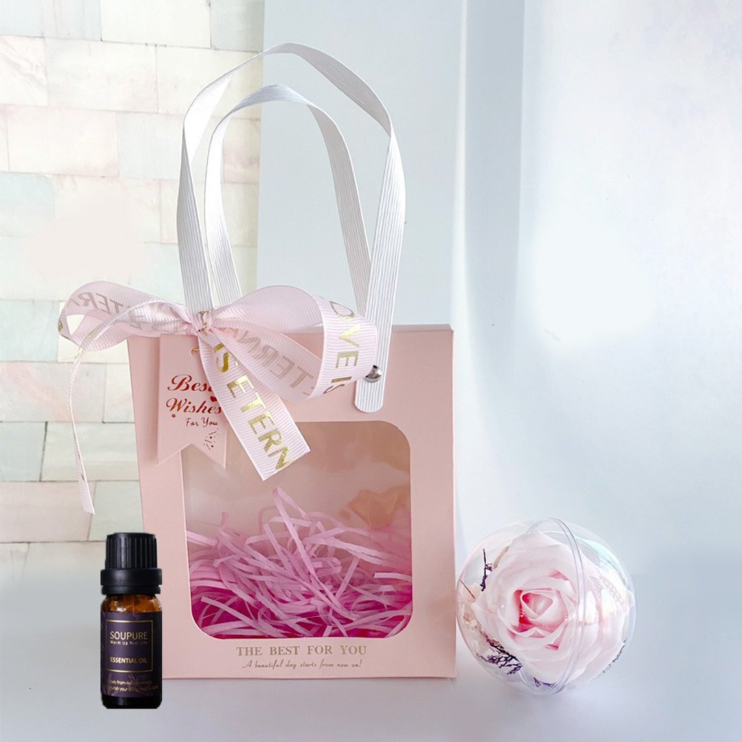 【soupure溯璞家品】香氛波波球+精油10ml礼盒(可自选香)-雾粉 - 香薰/精油/线香 - 精油 咖啡色