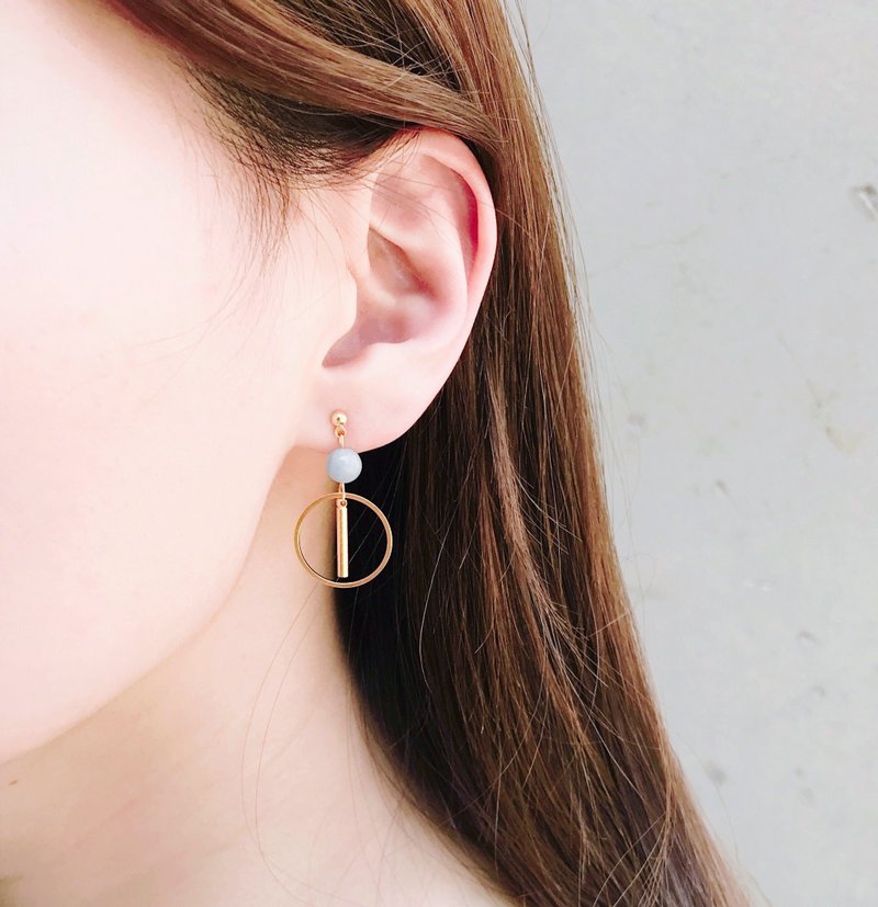 热情与执着 摩根石 手工耳环 - 耳环/耳夹 - 其他金属 粉红色