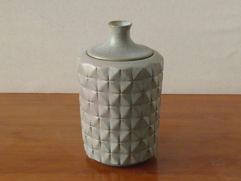 Cold Tomotoshi (diamond pattern) - 花瓶/陶器 - 陶 蓝色