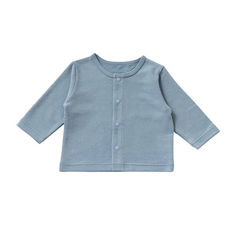 【日本OP mini】婴幼童四季开襟外套-蓝灰色 - 童装外套 - 棉．麻 