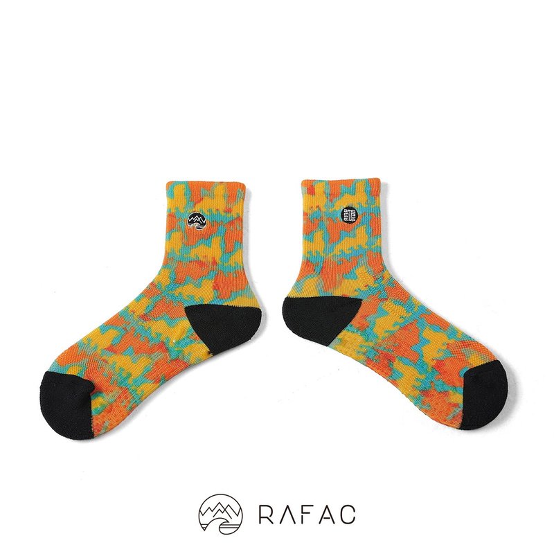故宫x RAFAC 咖啡纱机能动动童袜_玉辟邪_经典褐 - 袜子 - 环保材料 橘色