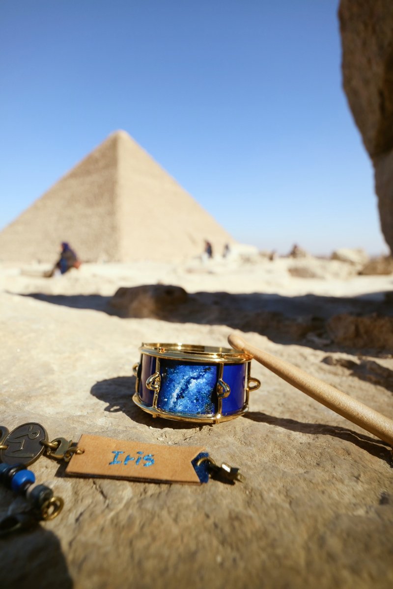 【银河小山谷】质感星空银河 爵士小鼓 手作手绘吊饰 - 吊饰 - 其他金属 